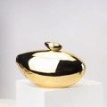 Chic gold bullet-shaped acrylic clutch bag with a mirror finish and pebble-shaped clasp - 21*6.5*13 / Gold