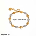 Bracelet chaîne coquillage en acier inoxydable avec placage or 18k style marin - 170mm+45mm / Or et Argent
