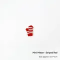 Mini red and white striped knit mitten ornament for Christmas DIY crafts, 6cm x 4cm - 1 Piece / Mini Mitten - Red Striped