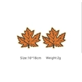 Orange maple leaf stud earrings for autumn theme, size 16x18mm weighing 2g each - Maple Leaf A223