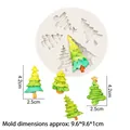 Kerstboom siliconen mal voor bakken met een rond wit ontwerp van 9,6x9,6x1cm groot - 1# Kerstboom / Grijs