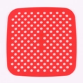 Alfombrilla cuadrada de silicona roja para freidora de aire con orificios de ventilación - Cuadrado 8.5 Pulgadas / Rojo