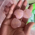 Handheld 30mm rose quartz heart crystals engraved with golden Kindness lettering - Kindness
