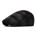 Black ivy cap for men and women featuring textured metallic finish and paneled design - Black Tie-dye (Q-335)