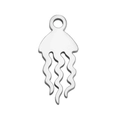 Silver stainless steel jellyfish pendant charm for DIY jewelry making on white background - Steel Jellyfish