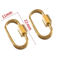 Golden oval stainless steel screw lock clasp for jewelry making, 22mm by 11mm size - 01 Thin Oval Hexagon Connector - Gold
