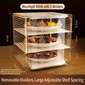 Three-layer clear plastic food storage cover in Moonlight White with removable trays - Medium 3-Tier Moonlight White