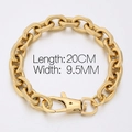 Pulsera de cadena de acero inoxidable dorado de 20cm con cierre de langosta de 9,5mm - Estilo de Cierre Único (KB180254-Z) / Dorado