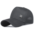Cappellino da baseball in mesh grigio scuro con logo in metallo e cinturino regolabile - Regolabile / grigio scuro