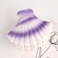 Pinza para el pelo creativa con forma de concha en degradado violeta y blanco - 9.5CM / Degradado Púrpura Blanco