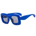 Gafas de sol cuadradas para niños en azul Klein con lentes gris oscuro estilo C3 - Montura Azul Lentes Grises