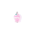 Handgefertigter Glasfisch-Anhänger in Rosa mit weißen Wellenmustern für DIY-Schmuck - Rosa (Einloch 3#)