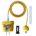 Yellow M&M cartoon protective case set for 18W/20W charger adapter and cable - M&M's Yellow / Five-Piece Set