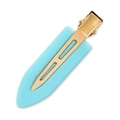 Minimalist blue gradient acetate hair clip with golden metal base for women - 103# Acetate 7cm Seamless Clip