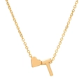 Golden heart necklace with letter T pendant on a minimalist O-chain necklace - Letter T (10036)