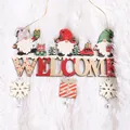 Wooden Christmas Gnome Welcome door sign with snowflakes and bells - Multicolor Style B
