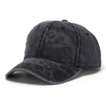 Détail du motif camouflage léopard délavé sur la texture en coton de la casquette - Taille unique / Gris Foncé Lavé (B)