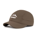 Dark brown quick-dry five-panel cap with white mountain embroidery and short brim - Dark Brown Mountain Embroidery (Coffee 2)