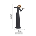 Moderne abstrakte Violinen-Frauenskulptur in Mattschwarz und Gold, Höhe 29 cm - Gold-Violine
