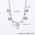 Sleek silver heart pendant necklace in stainless steel with a minimalist chunky design - Silver Multi-Heart Style (P1295)