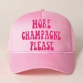 Roze trucker hat met More Champagne Please print en ademend mesh materiaal - Donkerroze Afdruk / Roze