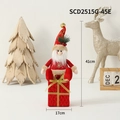 Plush Santa Claus figure on red gift box, 41cm Christmas holiday home decoration - Sitting Santa with Gift Box