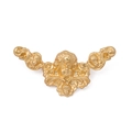 Baroque golden angel head relief brooch with ornate metal wings in vintage style - Baroque Angel