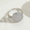 Elegante S925 sterling zilveren ring met rond pavé-ontwerp en witte zirkonia stenen - US6 / Full Pave Ronde Zirconia Stijl (JZ0228)