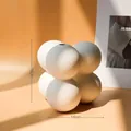 Minimalist white bubble ceramic vase with multi-sphere design, 16cm matte finish floral pot - Matte Bubble Vase A-1520