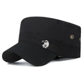 Berretto militare nero in cotone con ricamo aquila Spirit Sports sul lato laterale - Regolabile / Nero