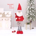 Retractable Christmas Santa Claus plush doll with red knit hat and skateboard, 90cm height - Medium Telescopic Santa Claus
