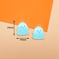 Blue enamel ghost charm pendants in gold alloy for Halloween DIY jewelry making - 13# Blue Enamel Ghost