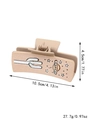 Beige cowboy style hair claw clip with cactus and planet patterns, 10.5cm length - Beige Cactus Planet Pattern (90026)