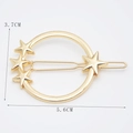 Golden star hair clip with ring design measuring 5.6cm width in minimalist style - Pentagram Circle Gold