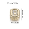 Gold square bead with letter B and micro-pave zircons for DIY jewelry making - Gold-Letter B(YSN214-02)