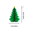 Sapin de Noël en papier alvéolé vert avec étoile dorée et dimensions indiquées - Sapin de Noël 20CM avec Étoile (Vert)