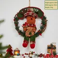 50cm Christmas rattan wreath featuring a cute reindeer plush and green Welcome banner - Type G Christmas Rattan Wreath - Reindeer