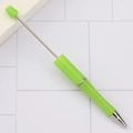 Creative beaded ballpoint pen in vibrant lime green with a sleek silver metallic tip - Macaron Green