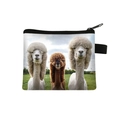 Cartoon alpaca print coin purse for kids featuring realistic white and brown llamas - White Grassland Alpaca Photo