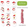 Set di 12 etichette natalizie Babbo Natale in carta kraft con cordini per decorazioni - DZ016-Cartoncino Bianco Stile Babbo Natale