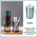 Indigo blue minimalist plastic toothbrush cup, heat-resistant round 7x9.5cm wash mug - 270ML / Blue