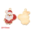 Cartoon Santa Claus enamel pendant with golden finish for DIY jewelry making 23x17mm - Santa Claus with Gift Bag (A3-081)