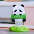 Cute panda spring bobblehead with green bamboo and lotus leaf base for desk decor - 1188-31C Panda