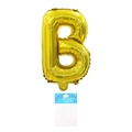 Golden foil balloon letter B for party decor available in 16, 32, and 40 inches - Gold Letter B (With Backing Card)