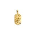 18K gold plated stainless steel rectangle Taurus pendant with sparkling crystals - Taurus