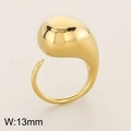 Minimalistischer verstellbarer Tropfenring in Goldoptik, poliert mit 13mm Breite - US 7 / Gold (KR112229-HR)