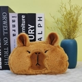 Cute Capybara plush pencil case with large capacity storage and soft furry texture - Adorable Capybara