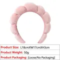 Pink plush braided puffy headband for skincare and makeup rituals, 18x17cm soft spa hairband - 9# Pale Pink Style