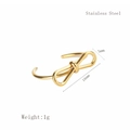 Adjustable golden stainless steel bow ring with minimalist knot design weighing 1g - Adjustable Open / Gold