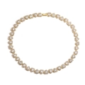 Luxurious gold plated heart link necklace with pave set sparkling cubic zirconia stones - Gold Necklace